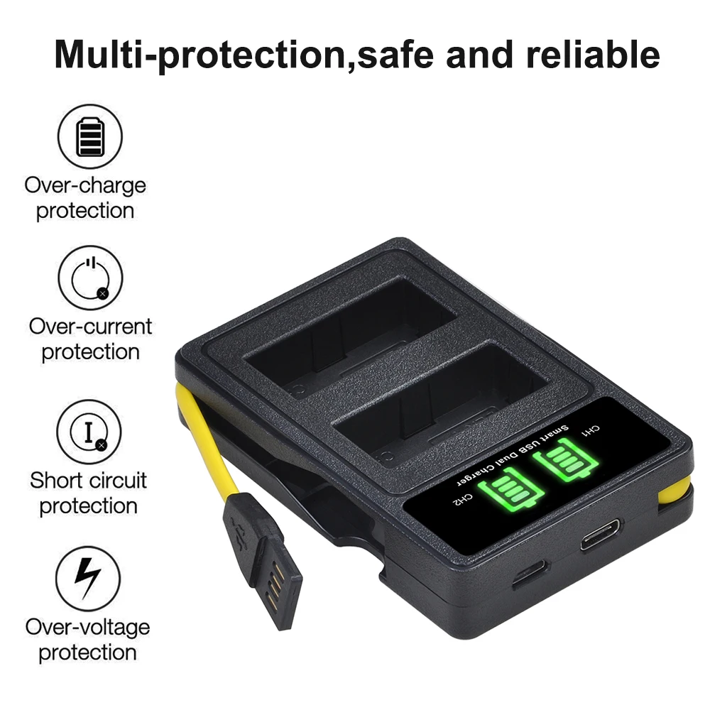 LED Dual USB Charger with Type C Port for PS-BLN1 BLN-1 BCN-1 Battery & Olympus OM-D E-M1 OM-D E-M5 Pen E-P5 OM-D E-M5 II