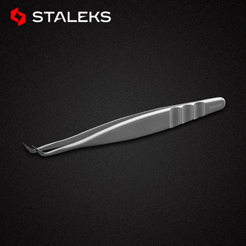 STALEKS PRO TE-40-1 Wave Embossing Tweezers Grafting Eyelashes Blooming Anti Static High Precise Hyper Fine AISI