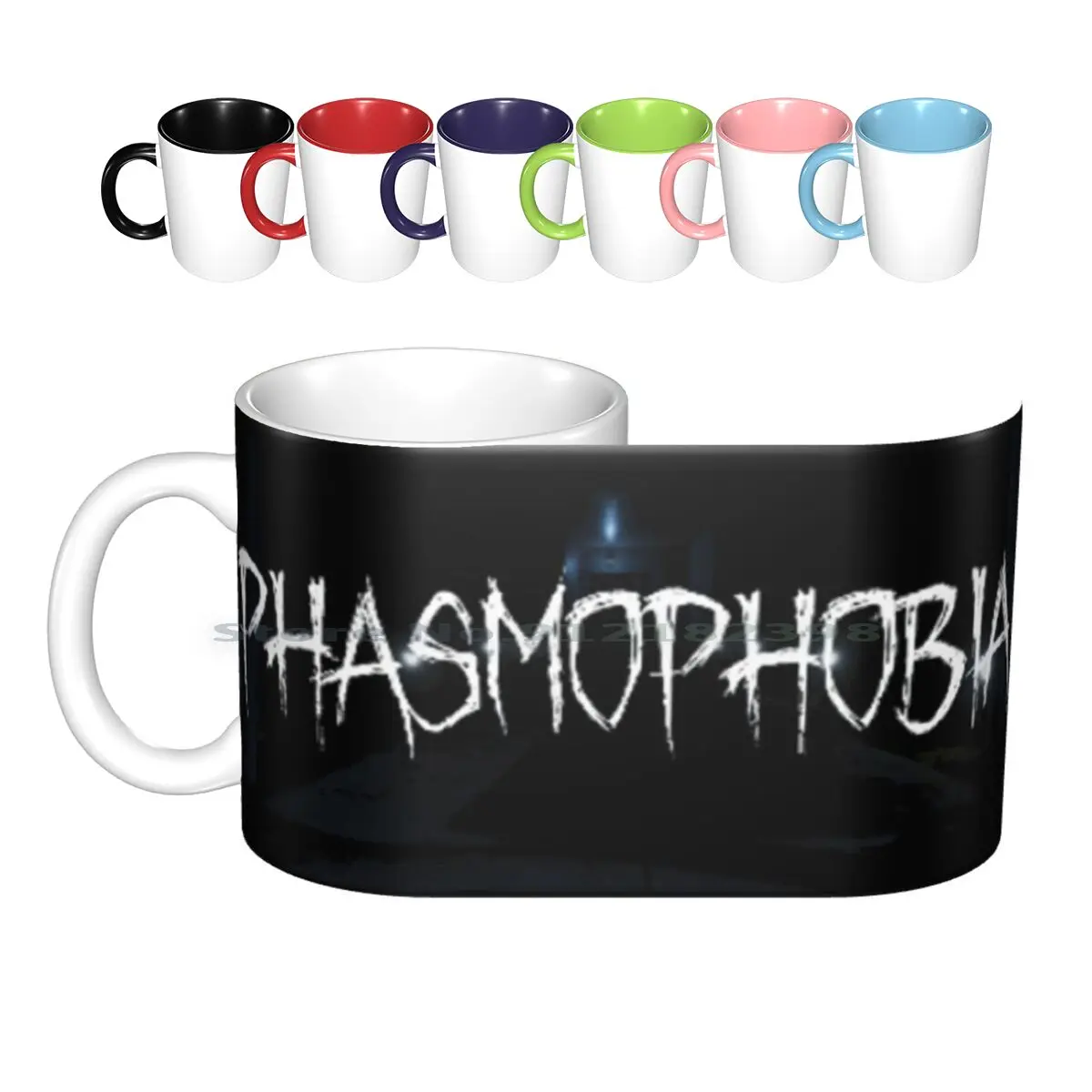 Greek Word Phasma Ceramic Mugs Coffee Cups Milk Tea Mug Phasmophobia Game Ghost Scary Ghost Hunter Fear Creative Trending