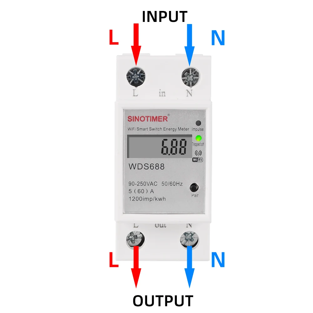 Imagem -05 - Monitor de Consumo de Energia Smart Life App Tuya Monofásico Trilho Din Wifi Kwh Wattmeter 220v 110v ca