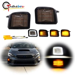 Amber & White Dual-color LED Front Turn Signal Lights DRL Daytime Running Lights For Subaru STI WRX Limited Turbo Base Premium