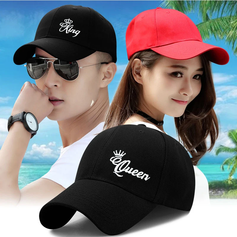 High Quality King Queen Baseball Cap Embroidery Letter Snapback Caps Couple Lover Hip Hop Gorras Casual Men Women Casquette