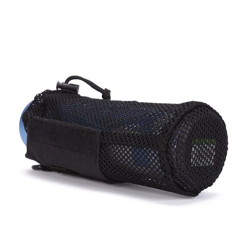 Bolsa deportiva para botella de agua, bolsa táctica Molle, soporte de malla para botella de agua