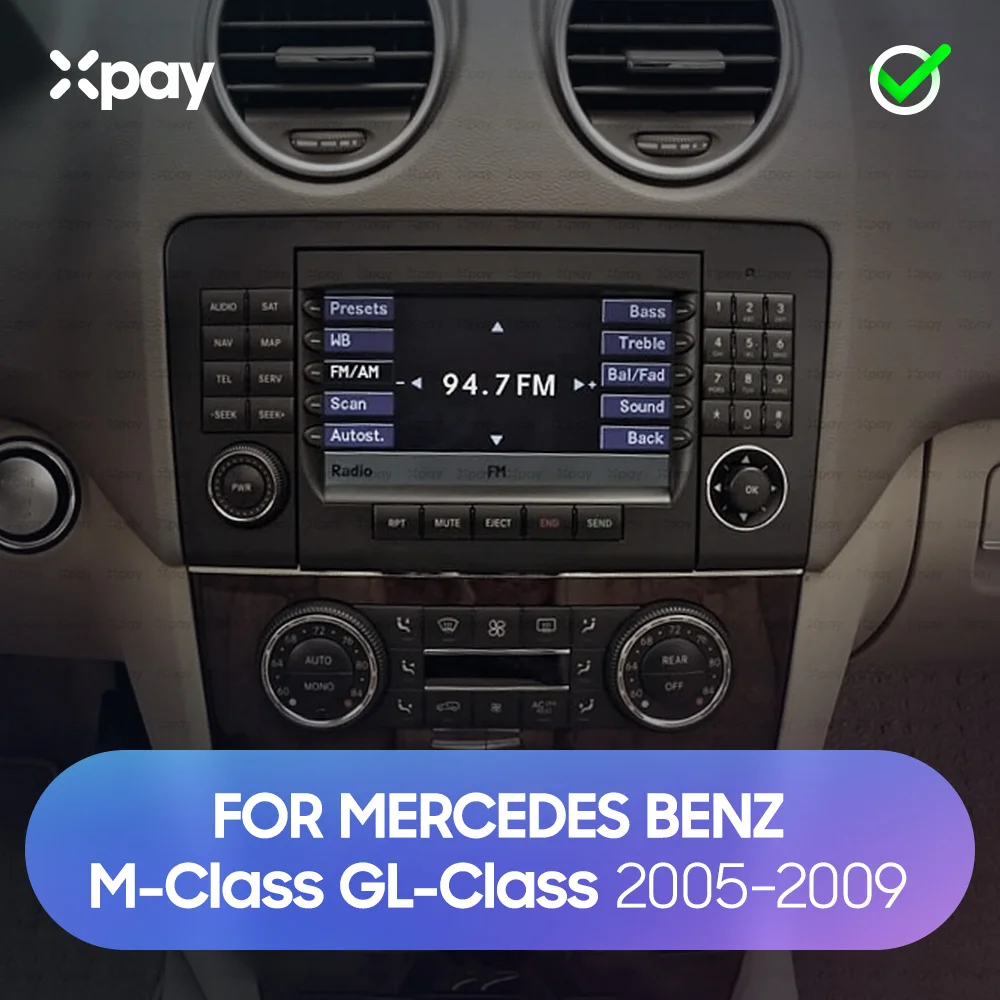 XPAY 10.1inch 2din car radio is suitable for Mercedes-Benz M-GL class 2005-2009 stereo panel, suitable for teyes car radio frame