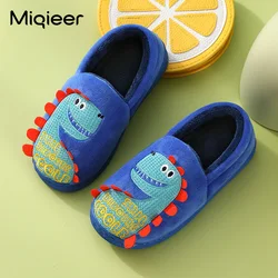 Kinderen Slippers Jongens Indoor Home Herfst Winter Kinderen Leuke Dinosaurus Anti Slip Zachte Comfortabele Wrap Hak Slaapkamer Vloer Schoenen