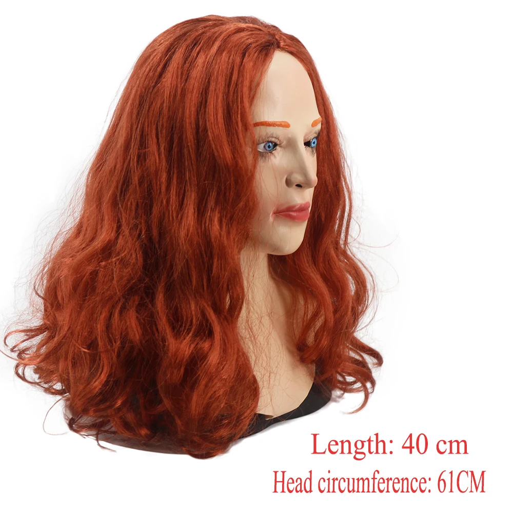 Halloween Latex Mask Realistic Scarlet Female Woman Face Crossdressing Sissy