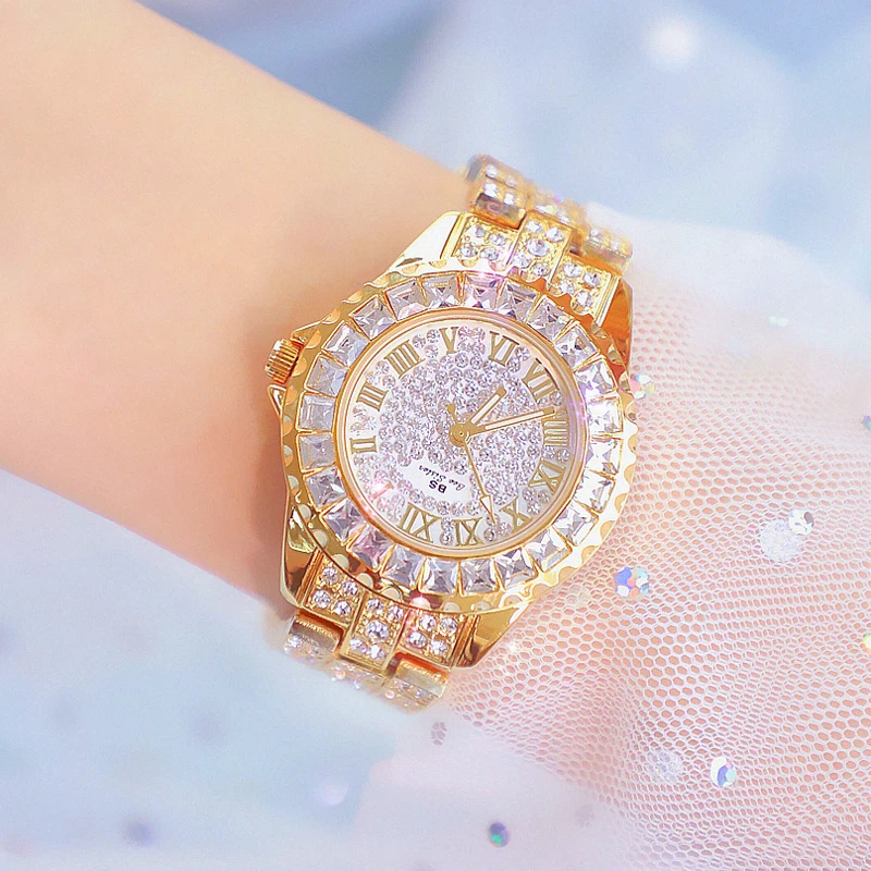 

Watches Woman Famous Brand Crystal Fashion Quartz Ladies Wrist Watches Diamond Rose Gold Women Wristwatch Reloj Mujer