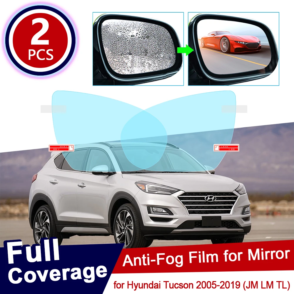 for Hyundai Tucson 2005~2019 ix35 35 JM LM TL Full Cover Anti Fog Film Rearview Mirror Accessories 2006 2007 2015 2016 2017 2018