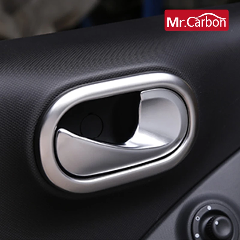 Car Interior Decoration Door Handle Cover Sticker For Mercedes Smart fortwo 453 forfour Car Styling Modification Accessories