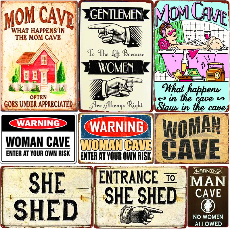 Women's Welcome To My She Shed Vintage Metal Signs, Funny Tin Poster, Home Decor, Mom, Bar, Pub, Cafe, N368