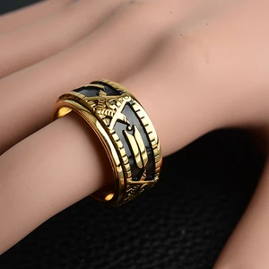 Rotatabl الفولاذ المقاوم للصدأ خواتم الماسونية للرجال خاتم الماسونية Freesonry خمر الشرير المجوهرات الذكور Anillos هدية أعلى 6 مبيعات لخاتم الماسونية - رقم 2