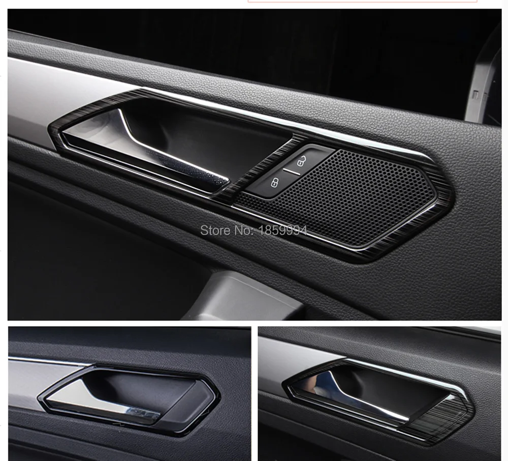 CAR INNER DOOR HANDLE COVER BEZEL GARNISH TRIM INSIDE FRAME BOWL CATCH matte for 2017-2023 VW Tiguan mk2