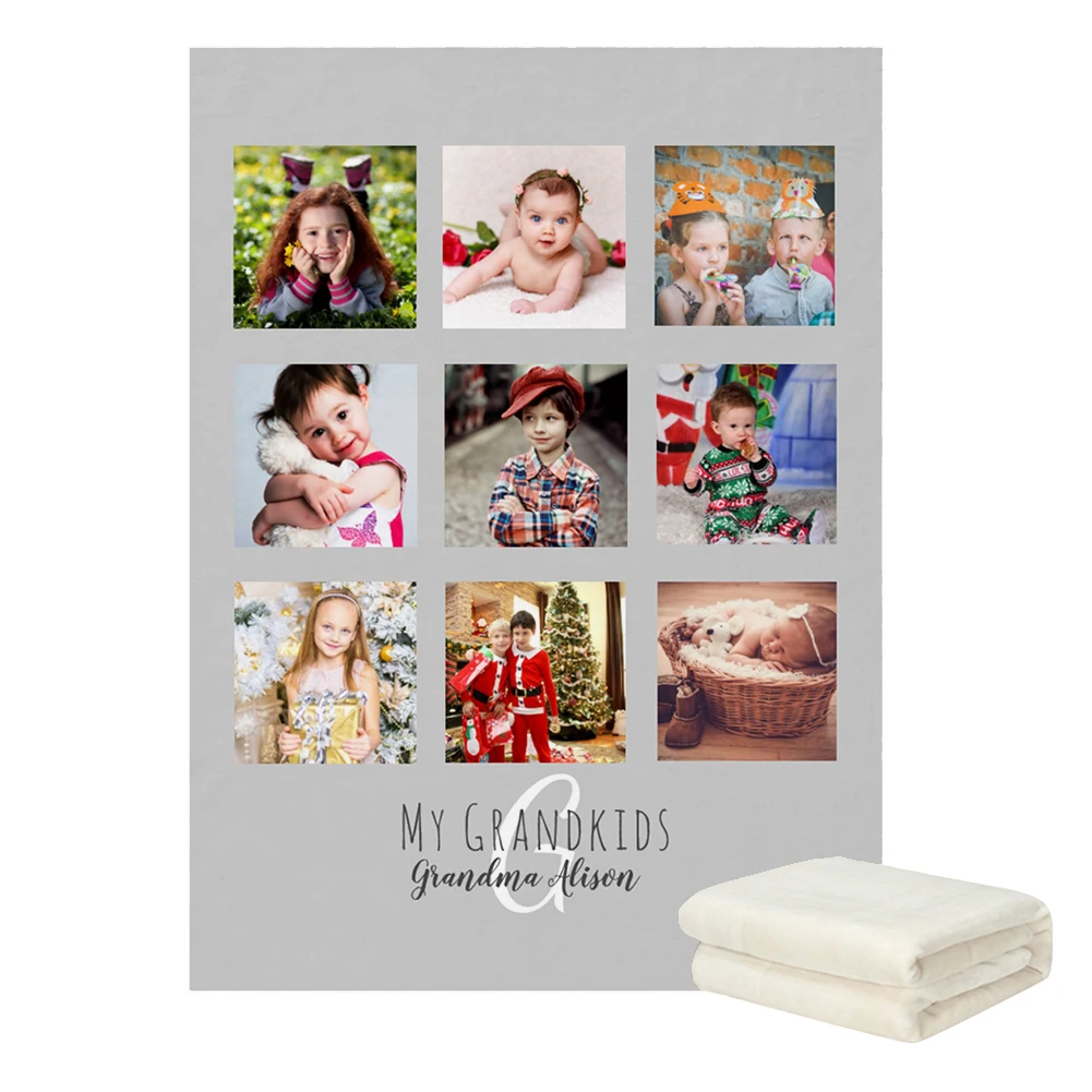 LVYZIHO-Collage de fotos personalizado y letras de escritura personalizadas, Blanket-30x40/48x60/60x80 pulgadas, Fleece Blankt