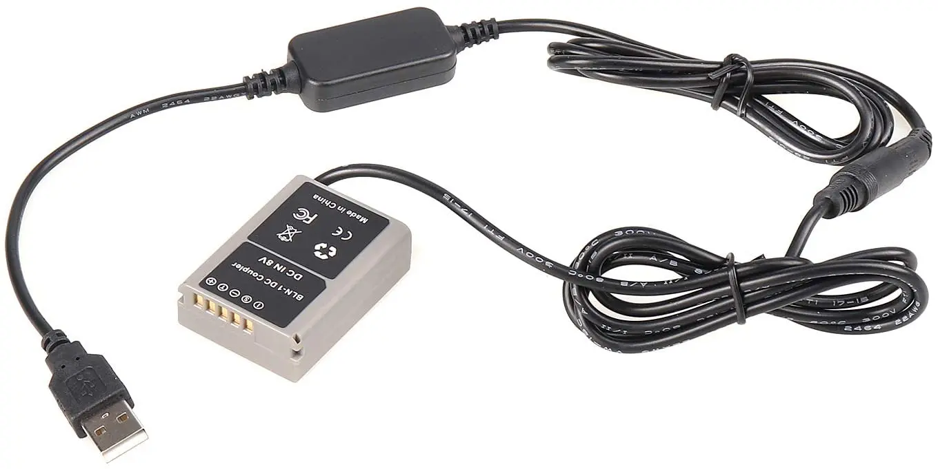 BLN-1 Power Cable Adapter Camera Charger Replace for Olympus EM1 E-M5 E-P5 Pen-F DSLR Cameras