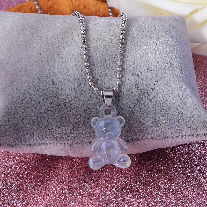 Aihua Candy Farbe Sterne Herzen Gummy Mini Bär Kette Halsketten für Frauen Nette Cartoon Tier Anhänger Schmuck Femme Bijoux Collare – Detail 19