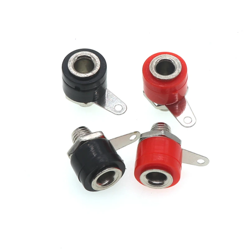 5/10 pcs  Banana Chassis Panel Socket 4mm Female Speaker Connector Red Black Banana Jack Binding Post Connector