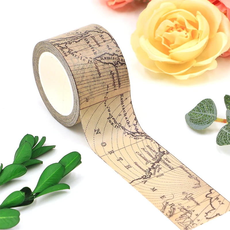 NEW 1 Roll 10M  Diary decorating 30mm Wide Vintage Map Washi Tapes for Scrapbooking  Journal Adhesive Masking Tape Stationery