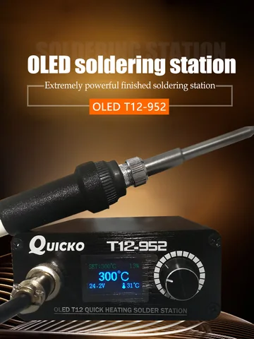 Паяльная станция QUECOO T12-STM32 с цифровым управлением и быстрой нагревом — внешний вид товара
