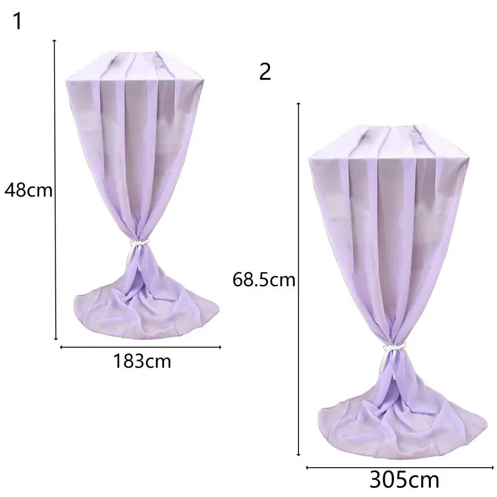 Table Runner Solid Color Decorative Romantic Chiffon Wedding Table Runner for Bridal Showers