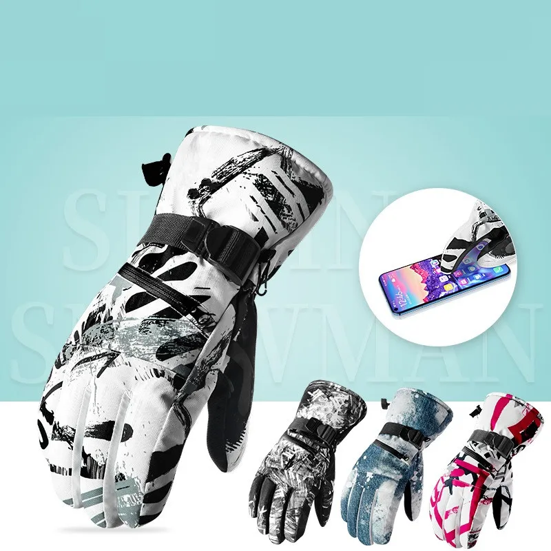 Neue Ski Handschuhe Männer Frauen Jugend Warme Winter Wasserdichte Snowboard Handschuhe Schneemobil Fahren Motorrad Touch Screen Handschuhe