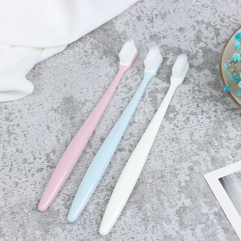 3pcs/Set Toothbrush Medium Soft Gentle Family Oral Hygiene Care Portable Adult Silicone Nano Toothbrush