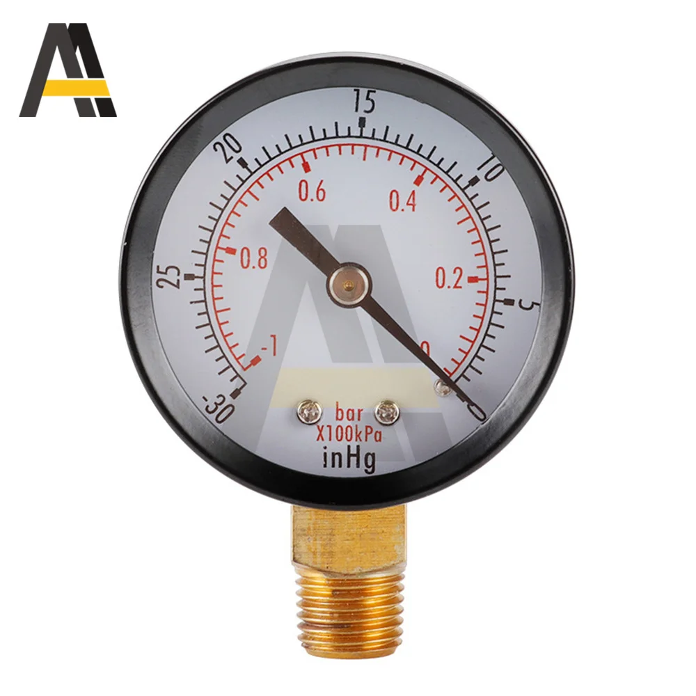 Vacuum Manometer Mini Dial NPT 30HG/0PS Portable Dual Scale Dial Gauge 1/4\