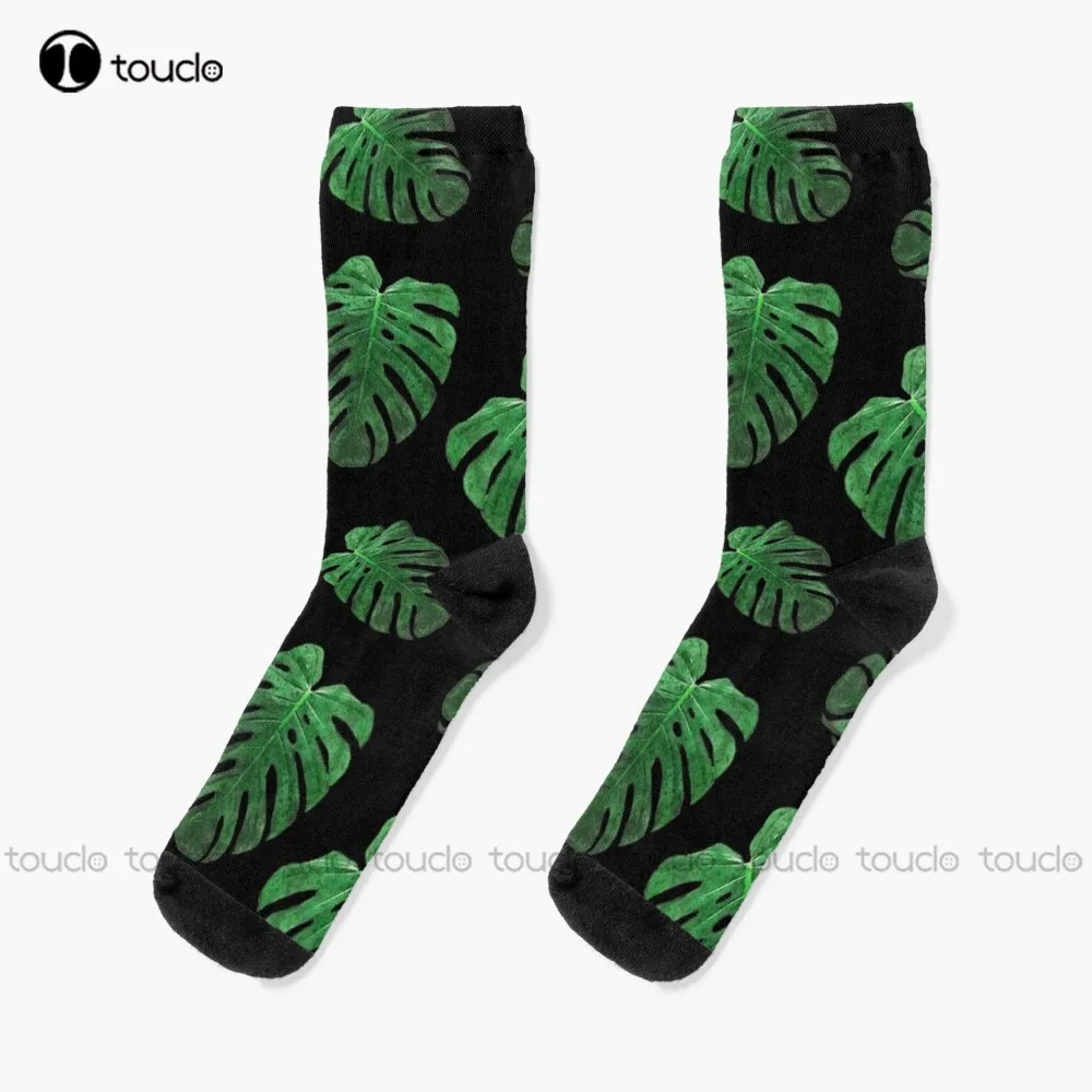 Monstera Pattern Socks Thin Socks Women Unisex Adult Teen Youth Socks Personalized Custom 360° Digital Print Hd High Quality