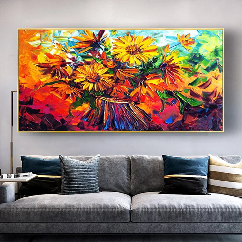 

Abstract Painting Art red flower mural Modern Wall Art Canvas Pictures Wall Paintings Handmade Oil Painting For Living Room art