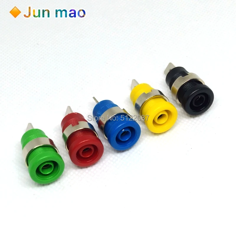 5 Pcs 4mm Banana Plugs Female Jack Socket Plug Wire Connector 5 Colors Each 1pcs Multimeter Socket Banana head Female