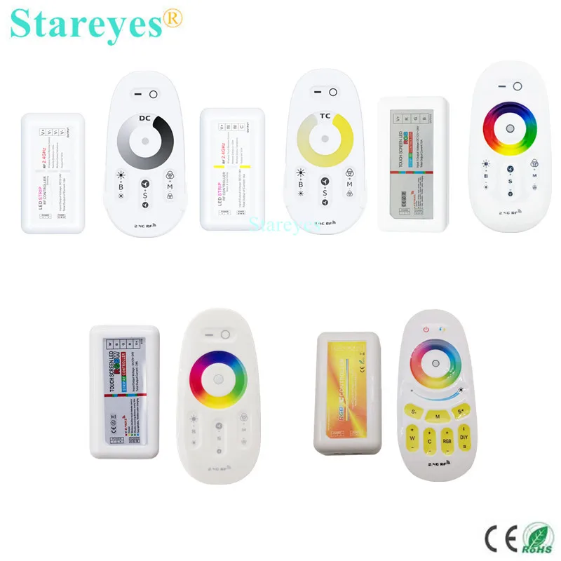Imagem -01 - Controle Remoto rf 2.4g com Tela Sensível ao Toque Receptor sem Fio com Tira Rgb Rgbw Rgbcct 2.4g com Controle Remoto em Cor Única controle remoto rf 24g com tela sensivel ao toque receptor sem fio com tira rgb rgbw rgbcct 24g com controle remoto em cor unica 01
