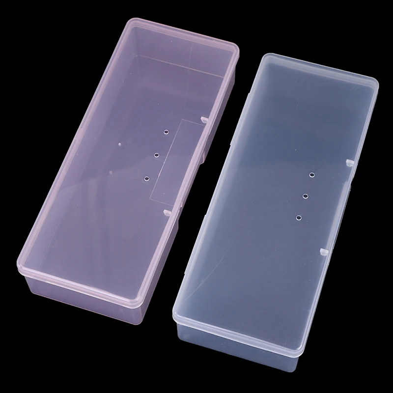 1PC Plastic Nail Tools Storage Box Nail Rhinestone Studs Decorations Brushes Buffer Files Grinding Container Holder Caseportable