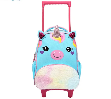 Carton kids school trolley bag with wheels for boys Kids Suitcase Luggage Toddler Rolling Bag with wheels Kids Luggage travel