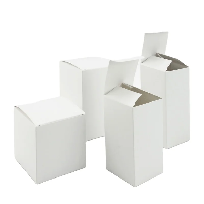 30/50/100 Stuks Kleine Witte Doos Voor Cosmetische Verpakking Bedrukking Logo Neutrale Algemene Verpakking Snoep Accessoires carton