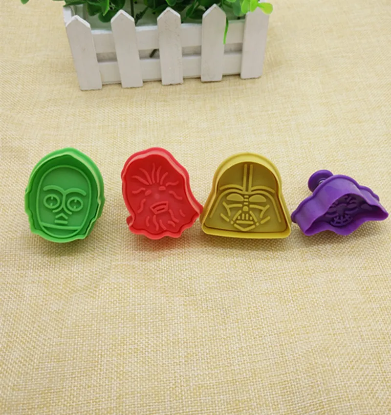 Star VANBaby Yoda Anime Figure Cookie Mould, DIY Baking Party Decoration, Children Toy Gifts, 4Pcs