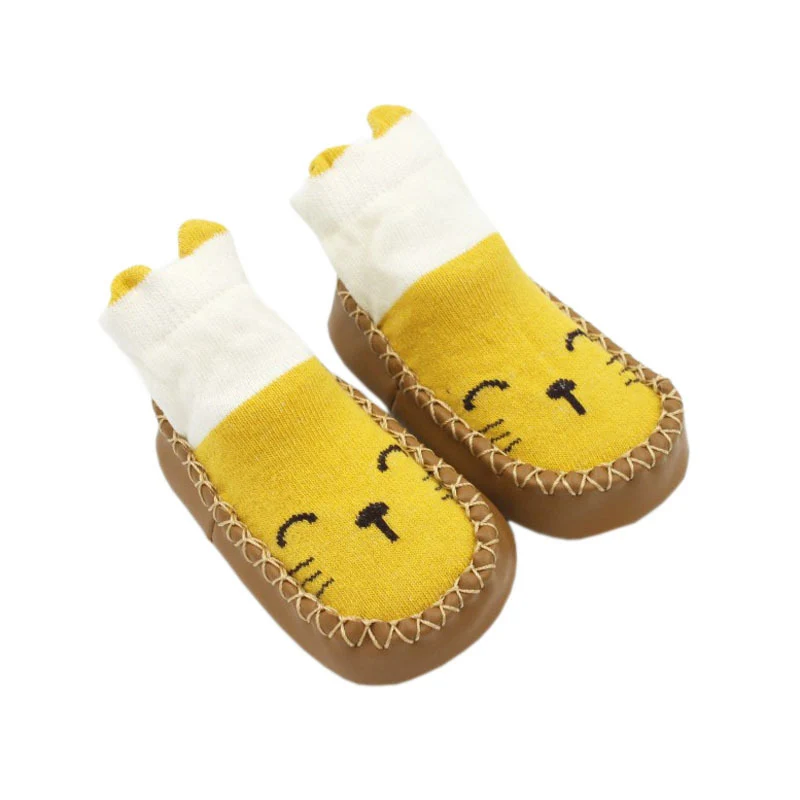 Zapatos de dibujos animados para bebés, Calcetines antideslizantes, zapatillas, botas, primeros pasos
