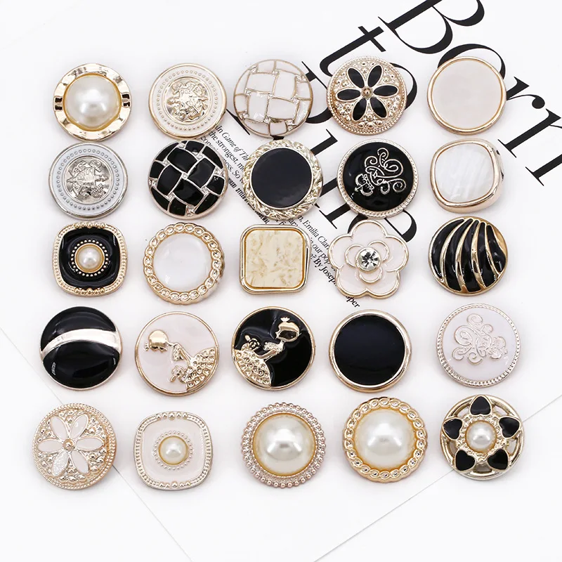 18/21/25mm Fashion Round Pearl Buttons Shirts Plastic Buttons Ladies Shirts Decorative Buckles Accessories