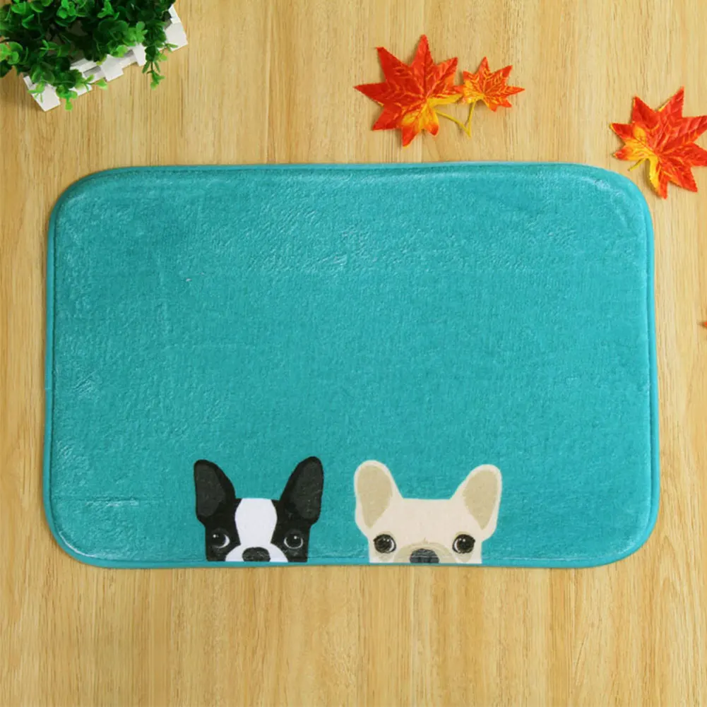 Cartoon Animal Letters Pattern Anti-slip Velvet Bathroom Doormat Floor Mat Non-slip Doormats Kitchen Entrance Mat Carpet