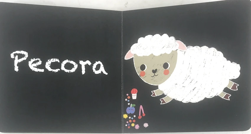 Livre italien pour parents et enfants, 2 livres aléatoires, éducation précoce, image mignonne, connaissance des mots, livre en carton, âge 0-3 ans