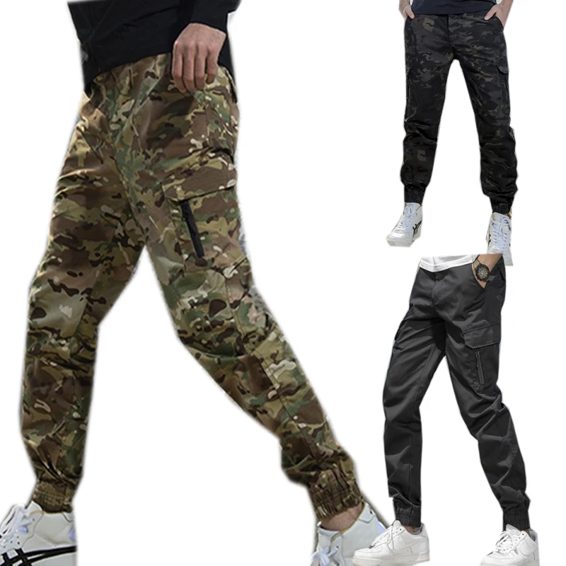 

2022tactical Pants New Cargo Pants Men Casual Multi Pockets Outwear Straight Slacks Beam Feet Trousers Loose Washed Overall