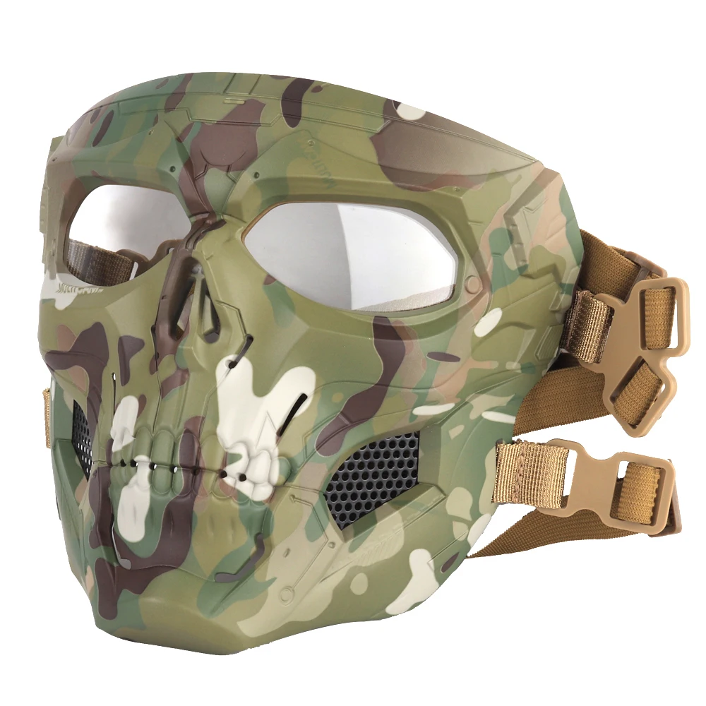 Skull Messenger Paintball Full Face Mask Mask Airosft Face Shield for Sport Game Hunting Shooting