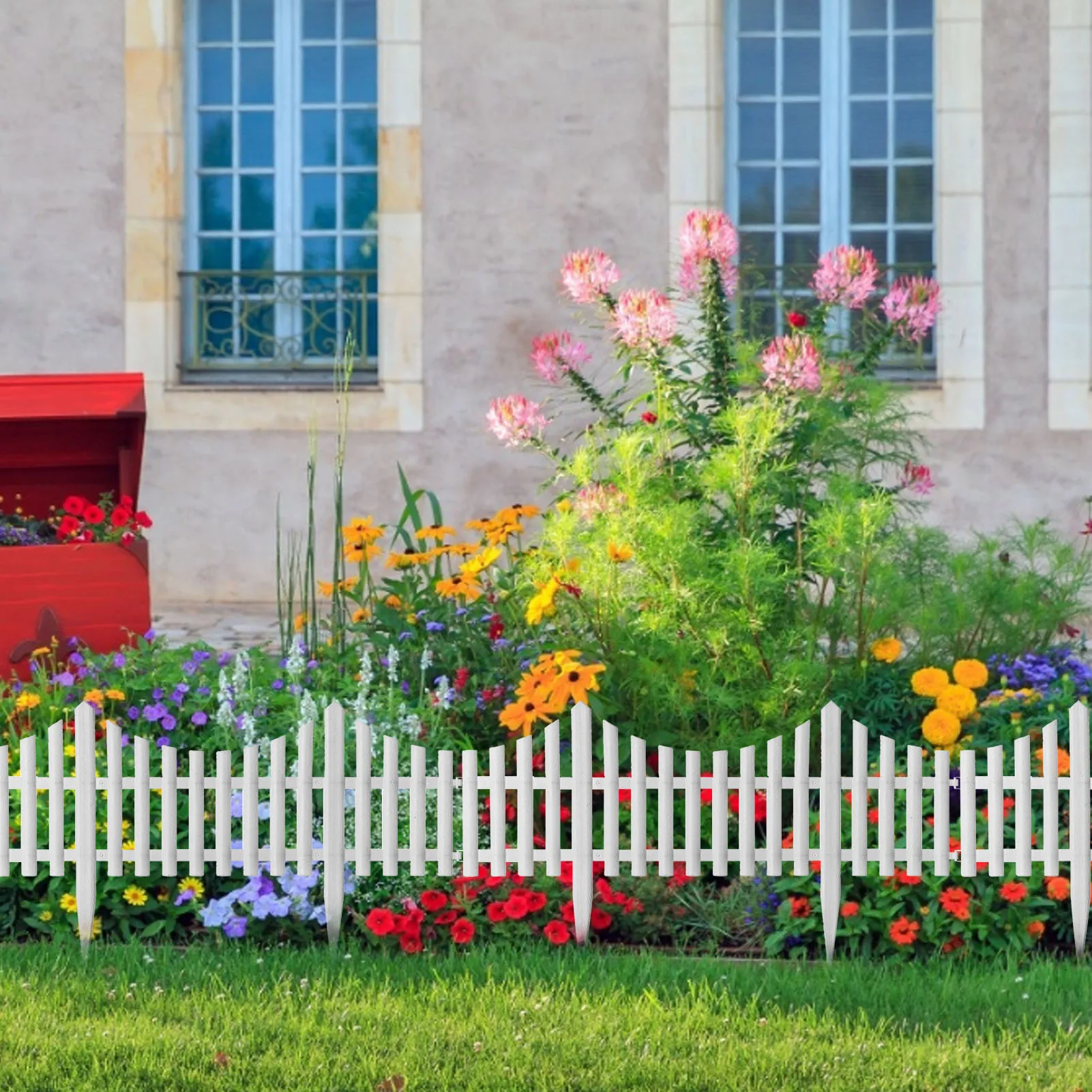 

4PCS Picket Fence Plastic Garden Border Edge Garden Wedding Decor