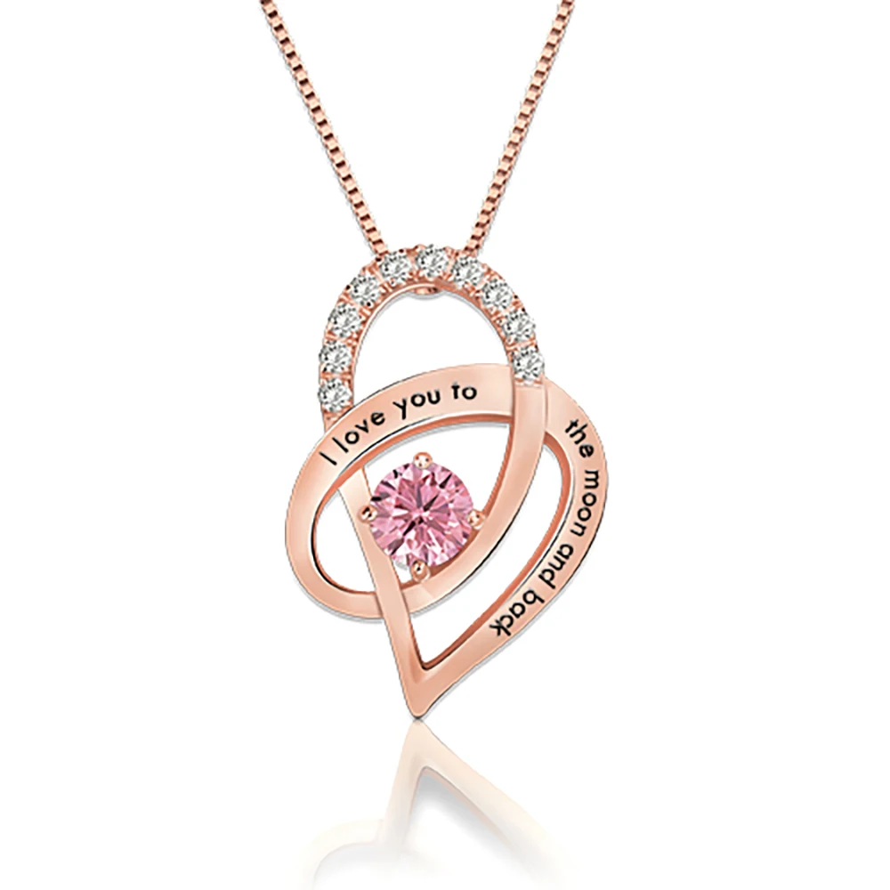 

Uonney Dropshipping I Love You To The Moon And Back Necklace Valentine's Day Gift Silver Rose Gold Name Love Necklaces