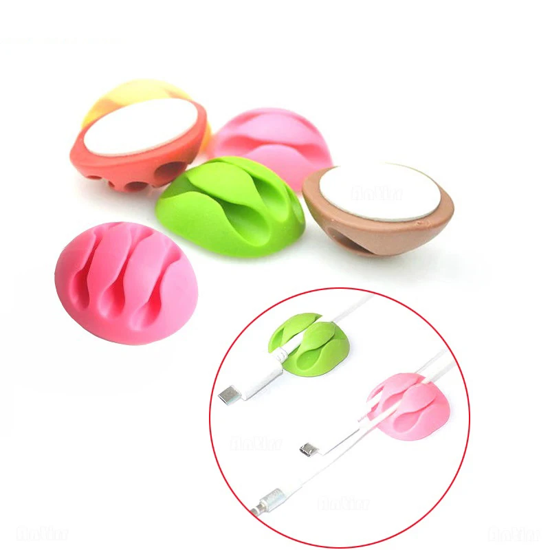 Wire Holder 2020 New Cable Winder Earphone Office Management Organizer Wire Self-Adhesive Desk Cord Holder Cable Clips 3 Slot