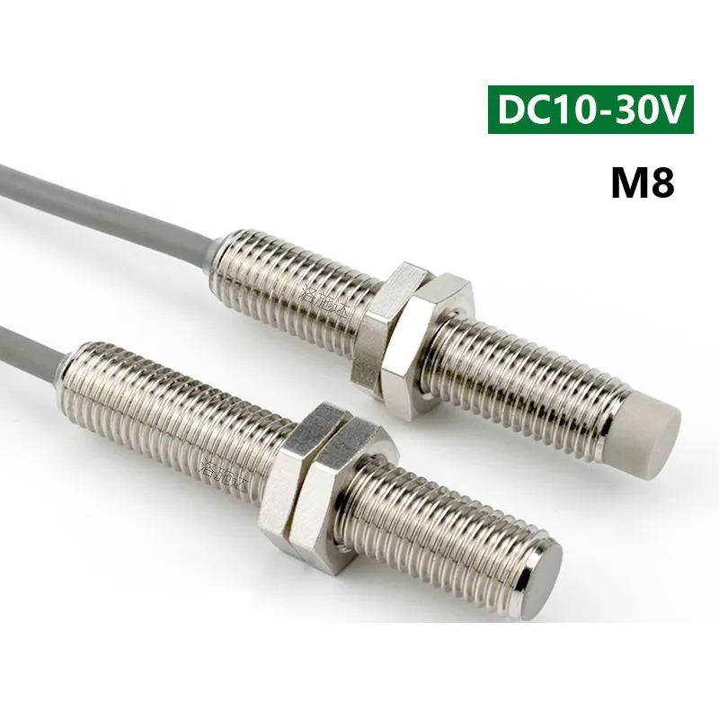 M8 M12 Inductive Metal Sensor Switch with Thread 2Wires NO NC Proximity Switch 1mm 2mm 4mm DC12V 24V Direct Current