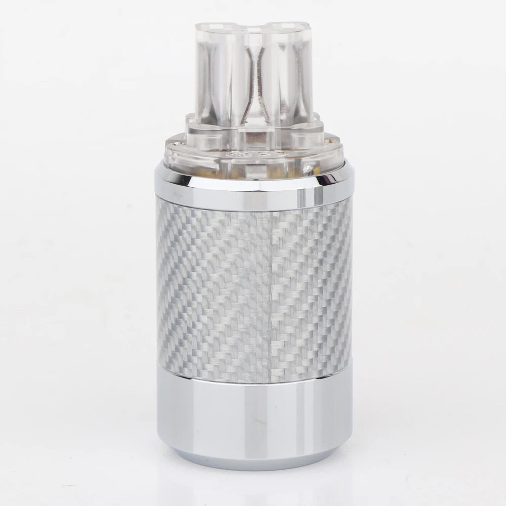 WCF4-TGR Hifi Carbon Fiber Rhodium Plated With gasket US standard AC Power IEC Female Plug DIY Mains Power Connector
