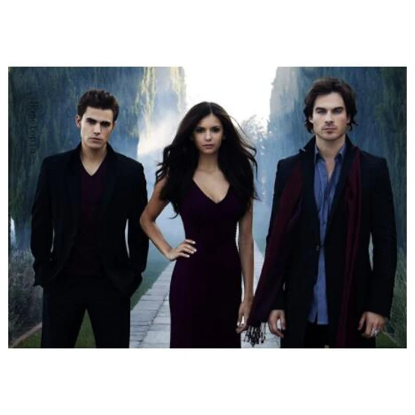 5D Diamond Painting Vampire Diaries Posters Full Square Round Diamond Embroidery Set Mural Decor Art Cross Stitch Handmade CM02