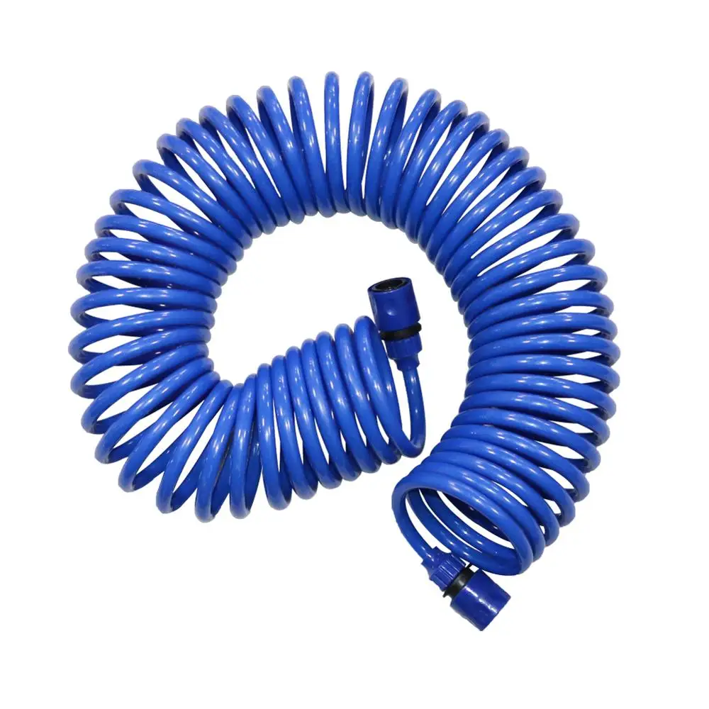 

10M/15M Spring Flexible Retractable Shower Hose With Quick Connector Bathroom Garden Irrigation Telephone Line Style Water Hose