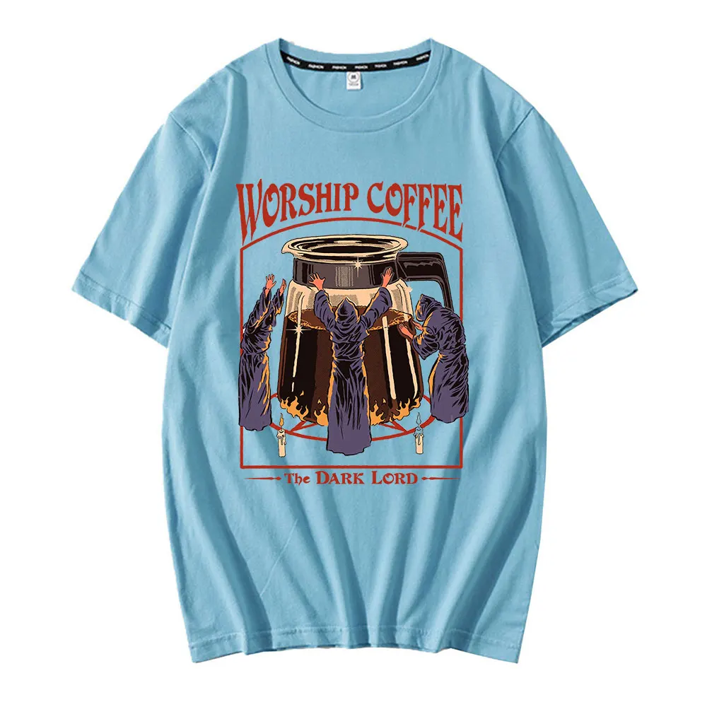 202 1hot Sale Popular Style Couple Tshirts Worship Coffee Printed High Quality Unsiex T-shirts Oversize Cotton Comfortabled Tees