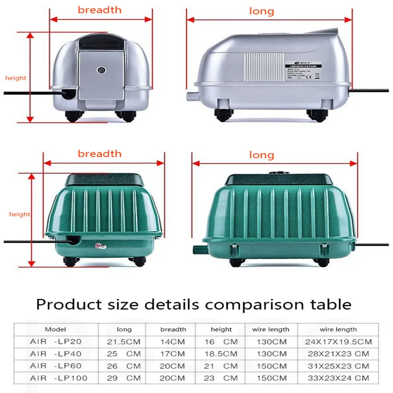RESUN LP20 LP40 LP60 LP100 Super silent high-power air pump.LP-20 LP-40 LP-60 LP-100 high power Koi pond aquarium pump