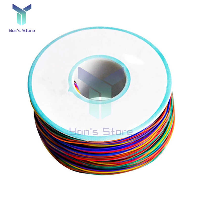 250M 30AWG Wire Cable 8 Color PCB Soldering Fly Iine 0.55mm Breadboard Jumper Colored Insulation Wrap Cable Tinned Pure Copper